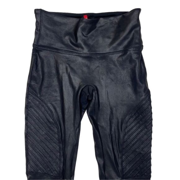 SPANX Faux Leather Moto Legging Very Black S - Picture 4 of 7